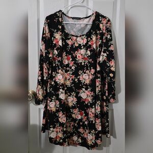 4x Floral Black Dress